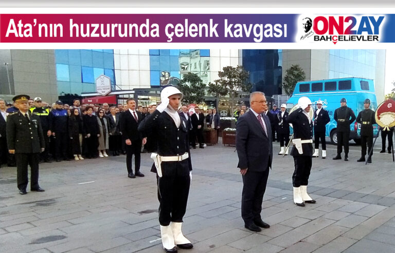Atanın huzurunda çelenk kavgası