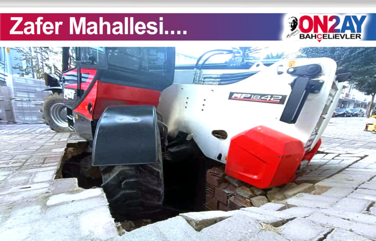 Bahçelievler, Zafer Mahallesi, vinç , kaldırım çöktü