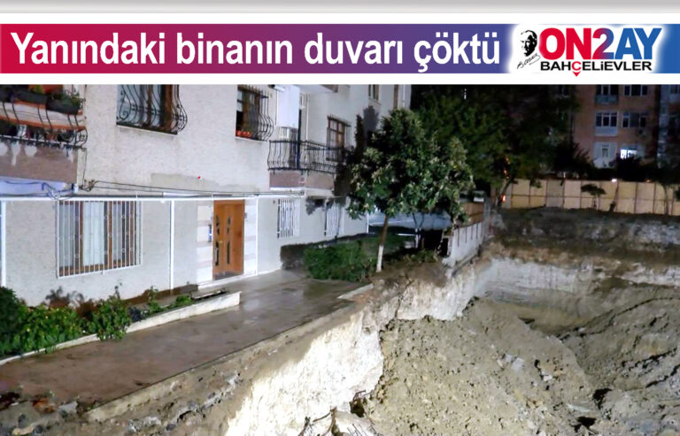 Bahçelievler, yanındaki binanın istinat duvarı çöktü
