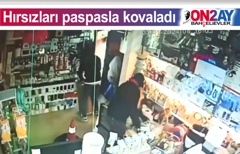 Hırsızları paspasla kovaladı