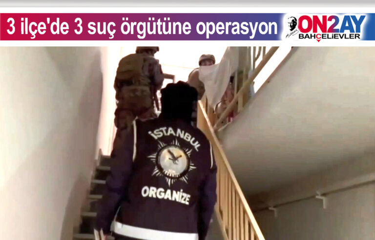 3 ilçe'de 3 suç örgütüne operasyon