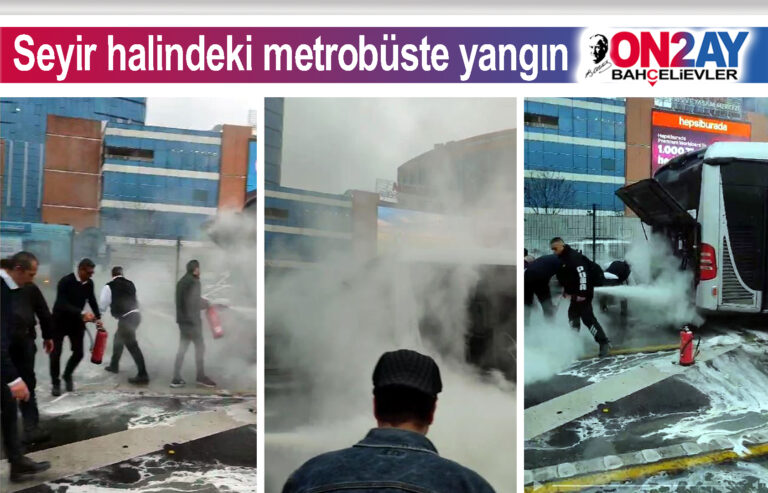 Bahçelievler'de seyir halindeki metrobüste yangın4