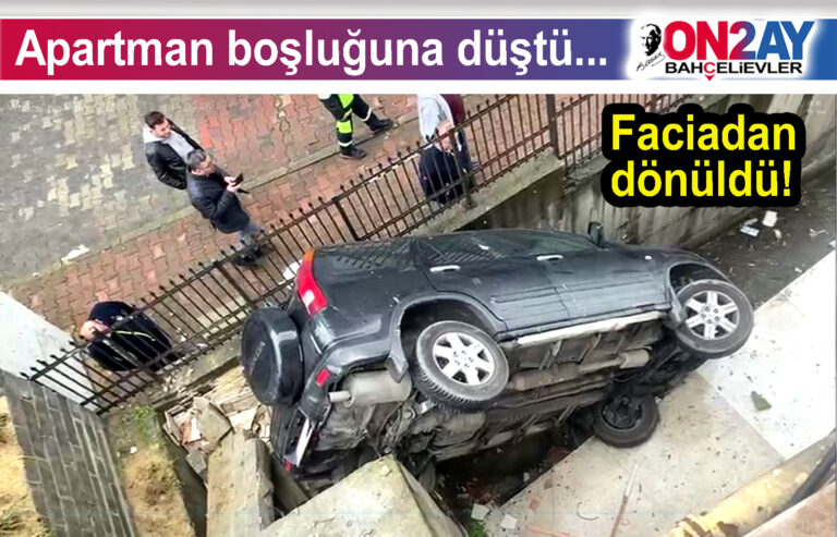 Bahçelievler, Siyavuşpaşa, otomobil boşluğa düştü
