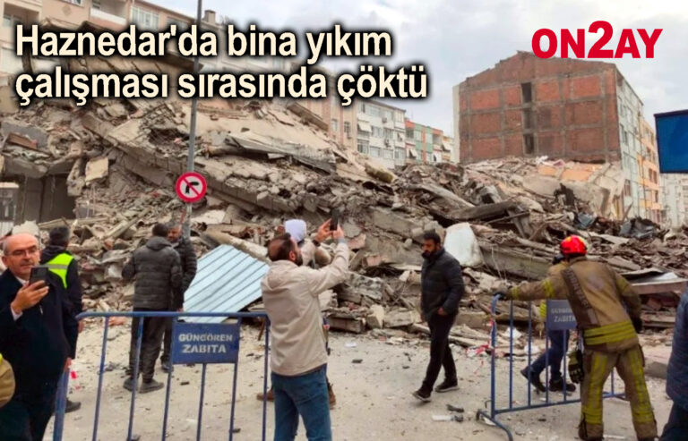 Haznedar'da bina yıkım çalışması sırasında çöktü