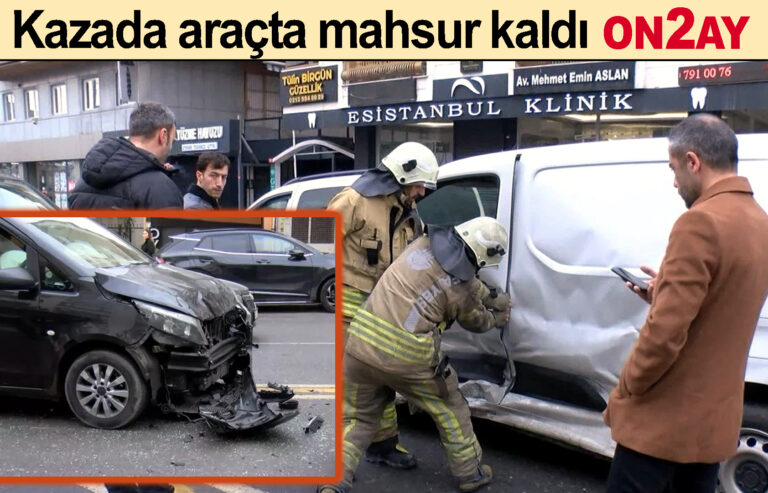 Bahçelievler, İzzettin Çalışlar Caddesi, Kazada araçta mahsur kaldı