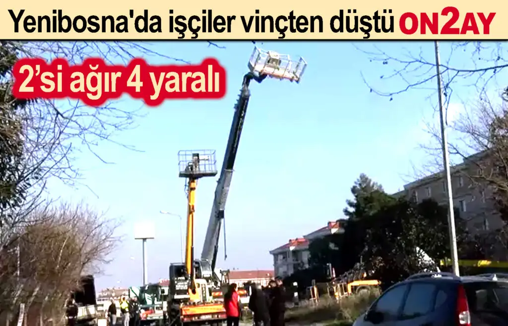 Yenibosna'da işçiler vinçten düştü