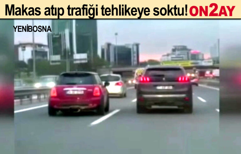 Makas atıp trafiği tehlikeye soktu!