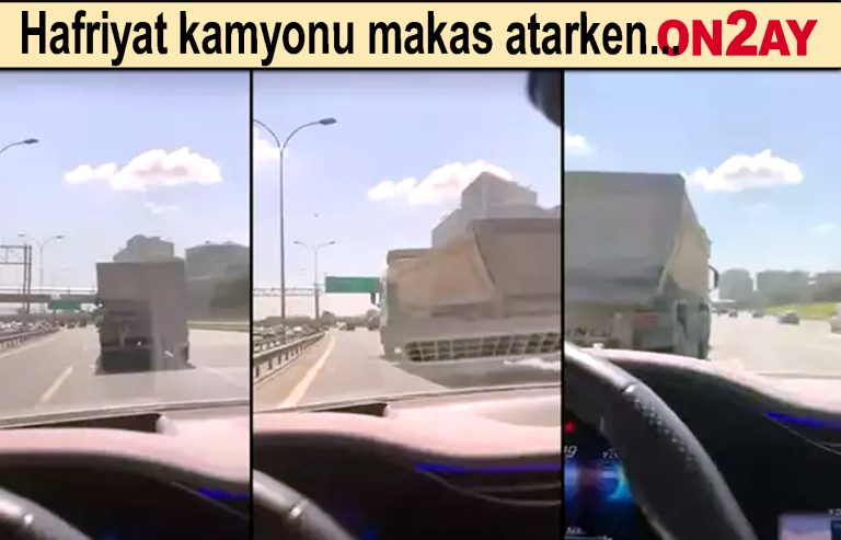 Hafriyat kamyonu makas atarken..