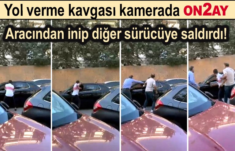 Aracından inip diğer sürücüye saldırdı!