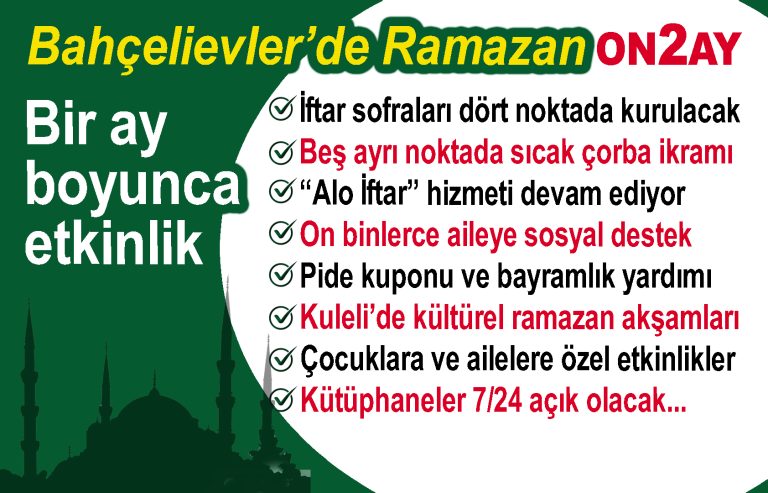 Bahçelievler'de Ramazan ayı, etkinlikü iftar, çadır,
