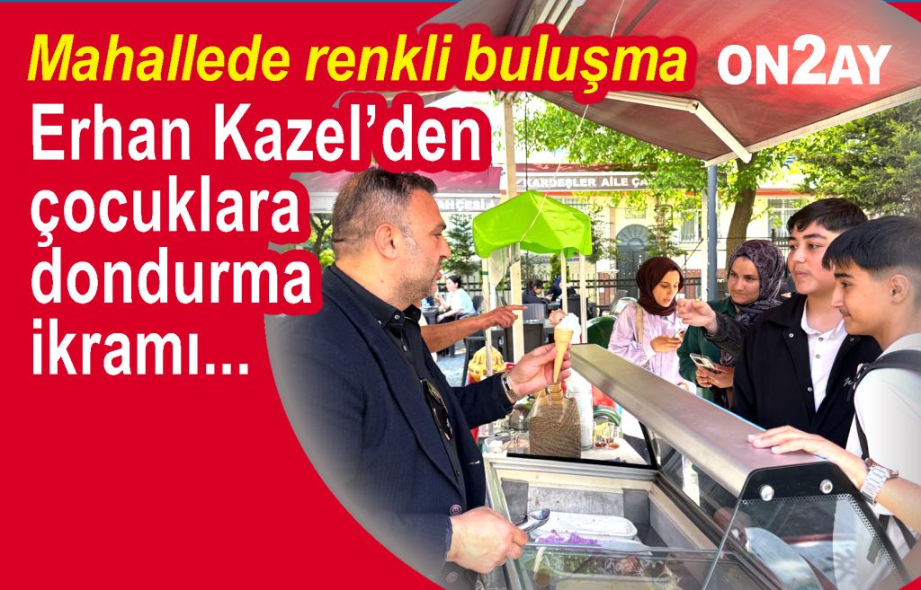 Erhan Kazel’den çocuklara dondurma ikramı