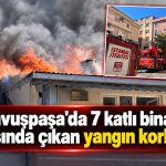 Boşaltılan binadan alevler yükseldi